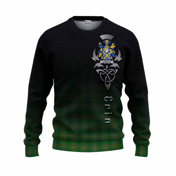 Tartan Vibes Clothing Jameson Irish Clan Knitted Sweater with Coat of Arms Erin Go Bragh Celtic Inspired