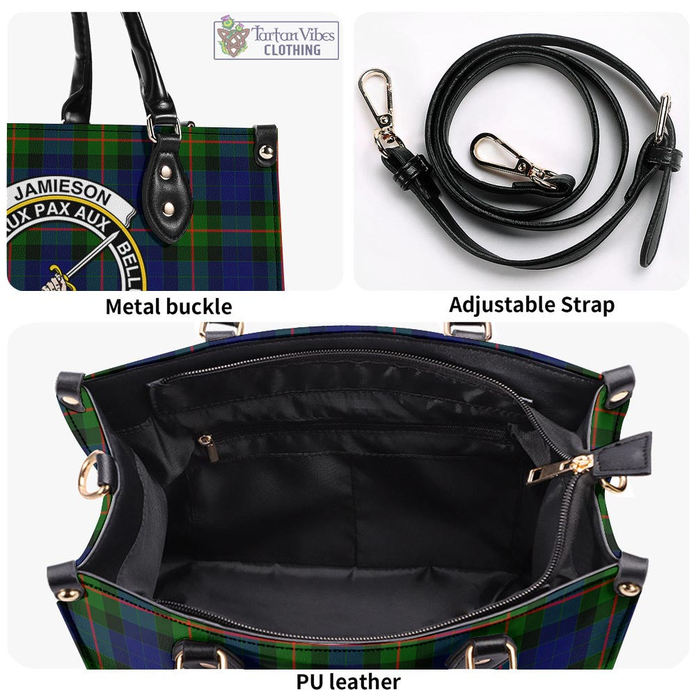 Jamieson Tartan Luxury Leather Handbags with Family Crest - Tartan Vibes Clothing