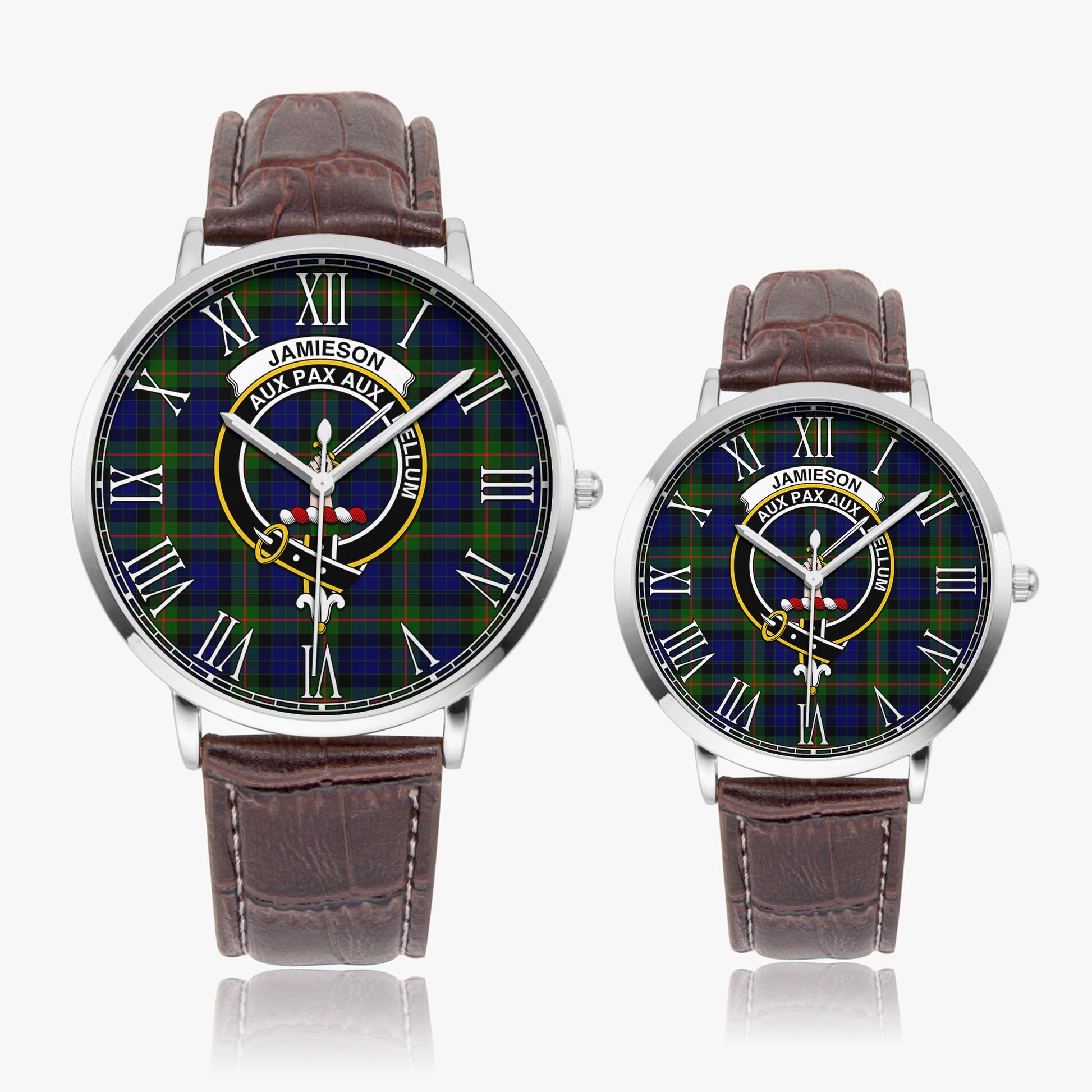 Jamieson Tartan Family Crest Leather Strap Quartz Watch - Tartan Vibes Clothing