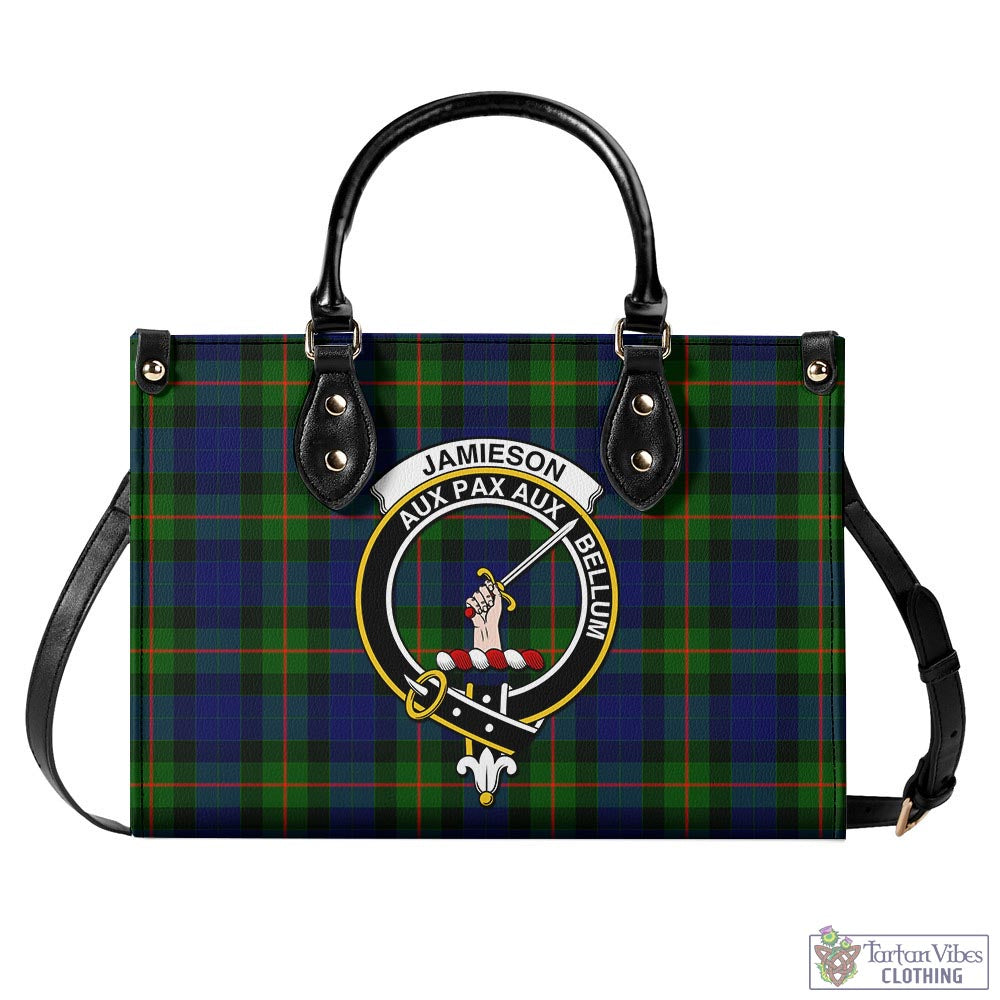 Jamieson Tartan Luxury Leather Handbags with Family Crest - Tartan Vibes Clothing