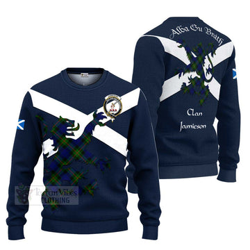 Jamieson Tartan Lion Rampant Ugly Sweater Proudly Display Your Heritage with Alba Gu Brath and Clan Name Unisex - Tartan Vibes Clothing