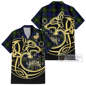 Jamieson Tartan Hawaiian Shirt with Family Crest Celtic Wolf Style Kid - Tartan Vibes Clothing