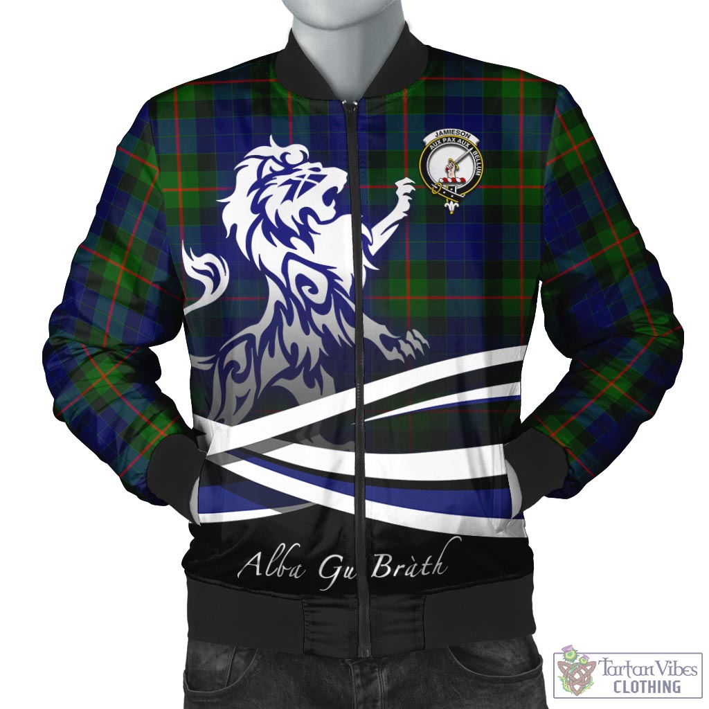 Jamieson Tartan Bomber Jacket with Alba Gu Brath Regal Lion Emblem Unisex - Tartan Vibes Clothing