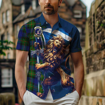Jamieson Tartan Family Crest Hawaiian Shirt with Scottish Majestic Lion Kid - Tartan Vibes Clothing