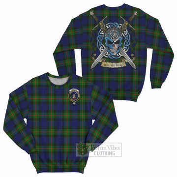 Jamieson Tartan Sweatshirt with Family Crest Celtic Skull Style Unisex - Tartan Vibes Clothing