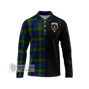 Jamieson Tartan Long Sleeve Polo Shirt with Family Crest and Half Of Me Style Unisex - Tartan Vibes Clothing