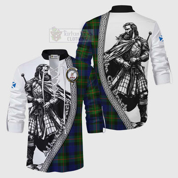 Jamieson Tartan Clan Crest Ghillie Kilt Shirt with Highlander Warrior Celtic Style Men - Tartan Vibes Clothing
