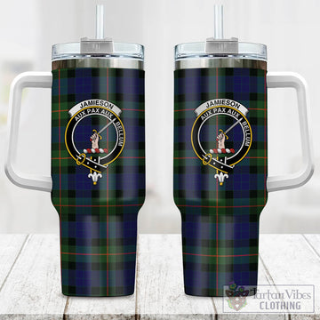 Jamieson Tartan and Family Crest Tumbler with Handle