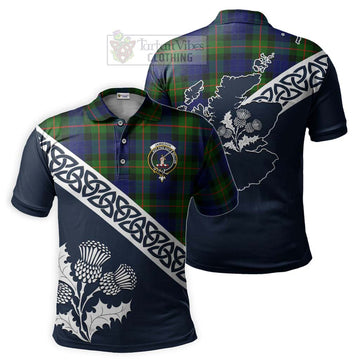 Jamieson Tartan Polo Shirt Featuring Thistle and Scotland Map Kid - Tartanvibesclothing Store
