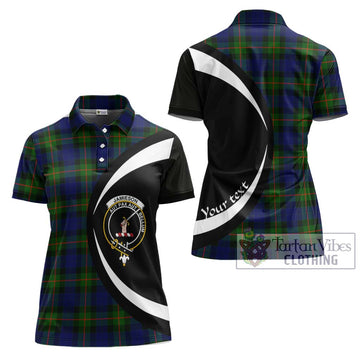 Jamieson Tartan Women's Polo Shirt with Family Crest Circle Style Women - Tartan Vibes Clothing