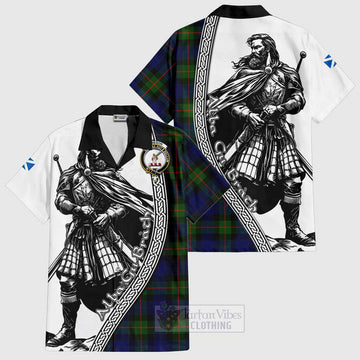 Jamieson Tartan Clan Crest Hawaiian Shirt with Highlander Warrior Celtic Style Kid - Tartan Vibes Clothing