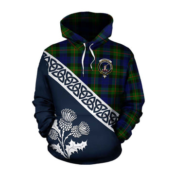 Jamieson Tartan Cotton Hoodie Featuring Thistle and Scotland Map Pullover Hoodie XS - Tartan Vibes Clothing