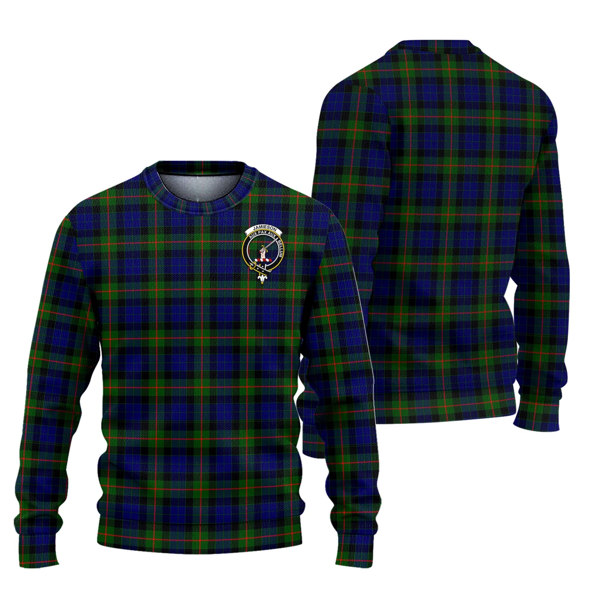 Jamieson Tartan Ugly Sweater with Family Crest Unisex - Tartan Vibes Clothing