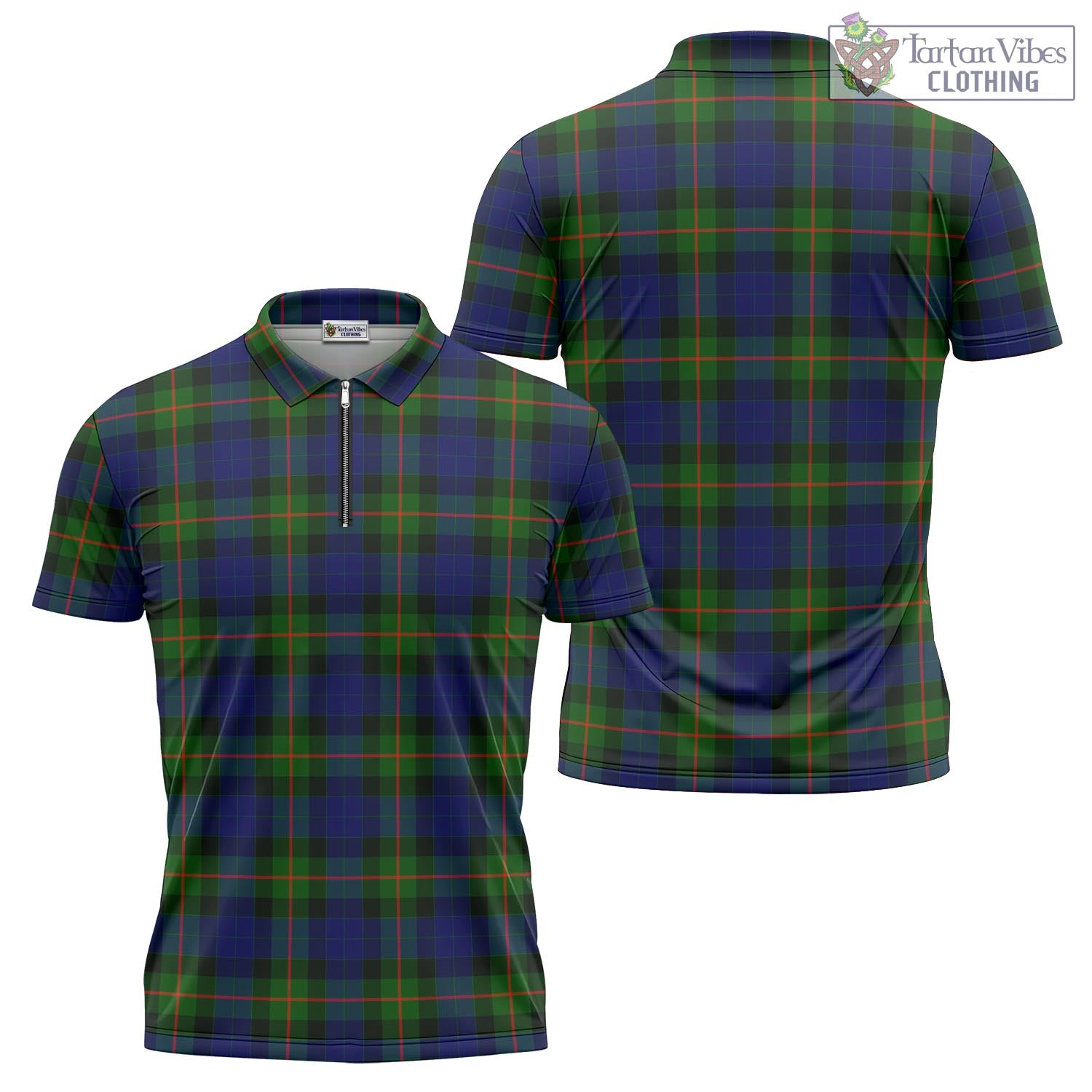 Jamieson Tartan Zipper Polo Shirt Unisex - Tartan Vibes Clothing