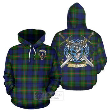 Jamieson Tartan Hoodie with Family Crest Celtic Skull Style Zip Hoodie - Tartan Vibes Clothing