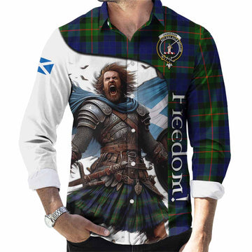 Jamieson Crest Tartan Long Sleeve Button Shirt Inspired by the Freedom of Scottish Warrior Men's Shirt S - Tartan Vibes Clothing
