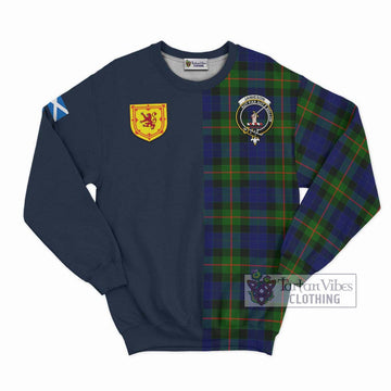 Jamieson Tartan Sweatshirt Alba with Scottish Lion Royal Arm Half Style Unisex - Tartan Vibes Clothing