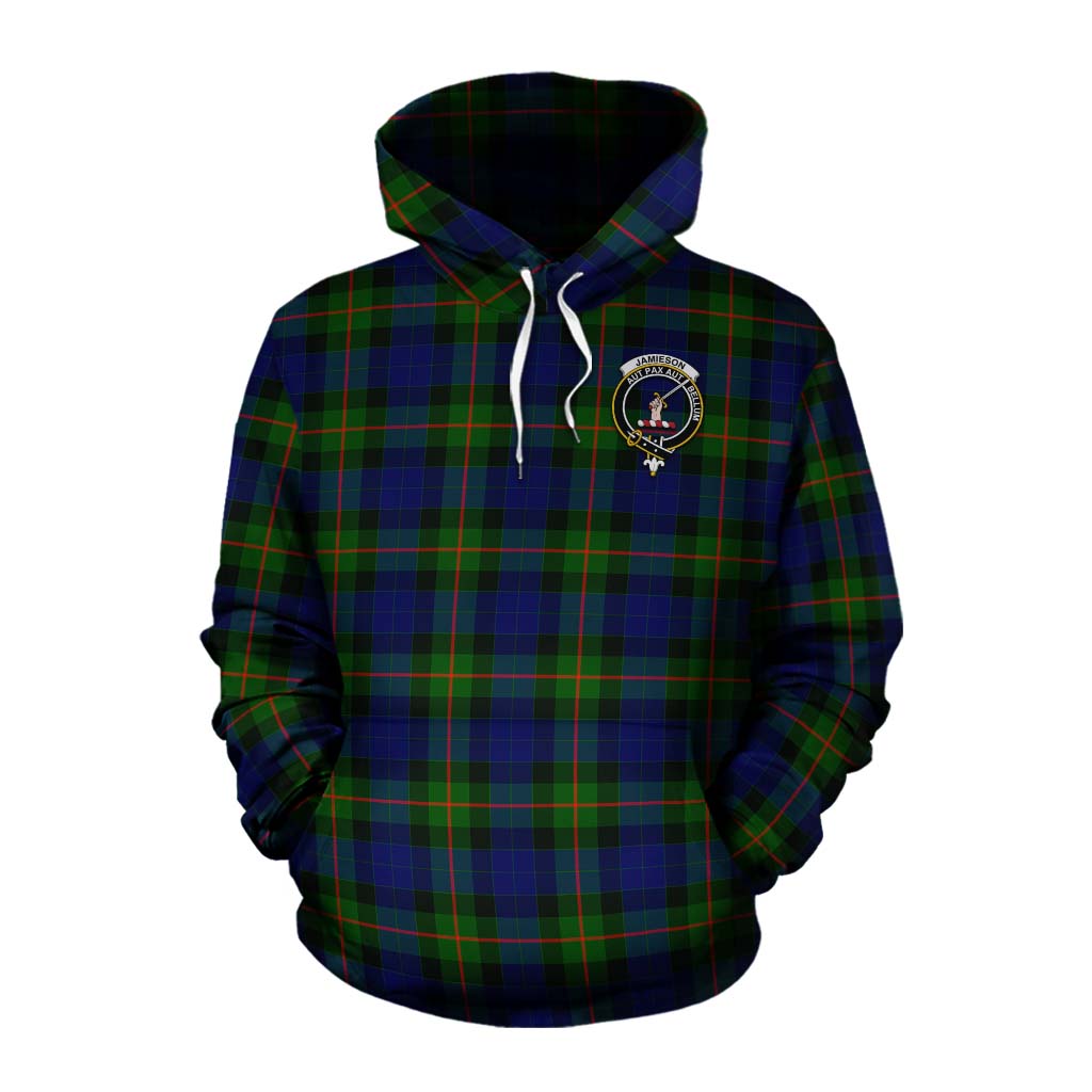 Jamieson Tartan Cotton Hoodie with Family Crest Celtic Skull Style Pullover Hoodie XS - Tartan Vibes Clothing