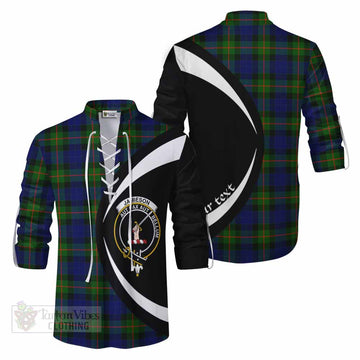 Jamieson Tartan Ghillie Kilt Shirt with Family Crest Circle Style Men - Tartan Vibes Clothing