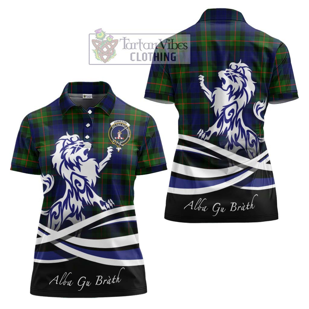 Jamieson Tartan Women's Polo Shirt with Alba Gu Brath Regal Lion Emblem Women - Tartan Vibes Clothing