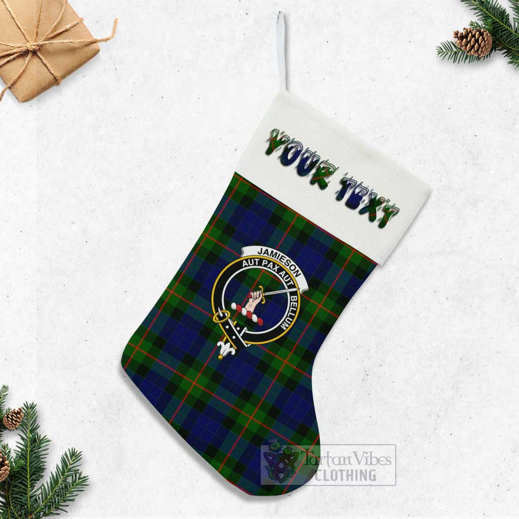 Jamieson Tartan Family Crest Christmas Stocking with Personalized Text - Tartan Vibes Clothing