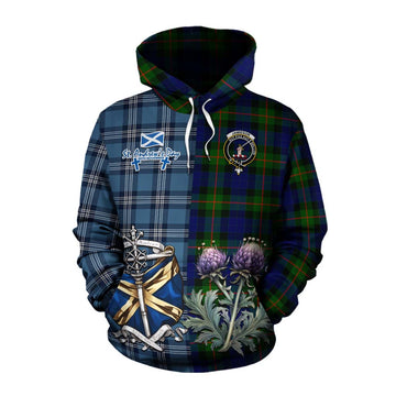 Jamieson Tartan Cotton Hoodie Happy St. Andrew's Day Half Tartan Style Pullover Hoodie XS - Tartan Vibes Clothing