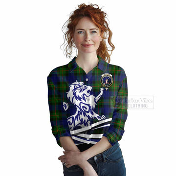 Jamieson Tartan Women's Casual Shirt with Alba Gu Brath Regal Lion Emblem Female - Tartan Vibes Clothing