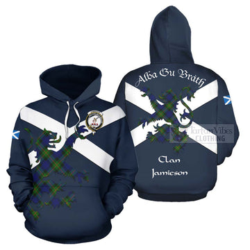 Jamieson Tartan Lion Rampant Hoodie Proudly Display Your Heritage with Alba Gu Brath and Clan Name Zip Hoodie - Tartan Vibes Clothing