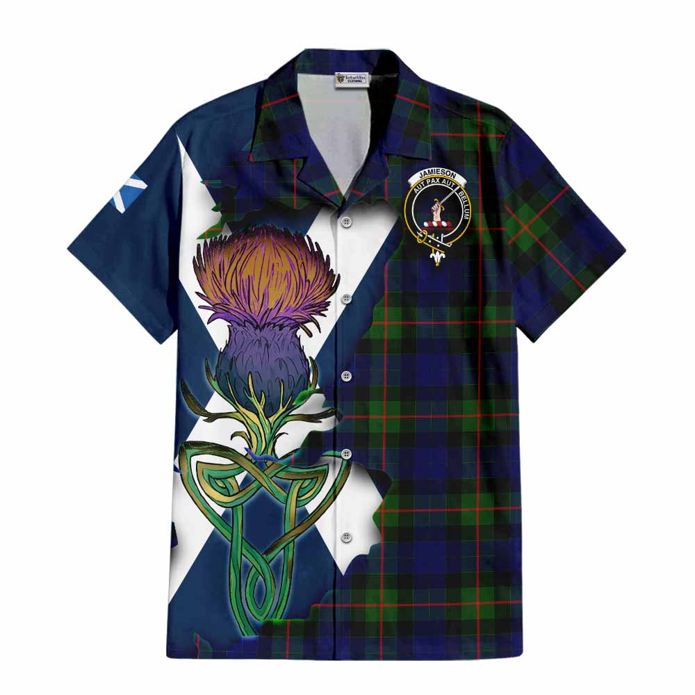 Jamieson Tartan Family Crest Hawaiian Shirt Scottish Thistle Celtic Inspired Kid - Tartan Vibes Clothing