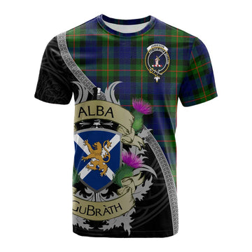 Jamieson Tartan Family Crest Cotton T-shirt Lion Rampant Royal Thistle Shield Celtic Inspired