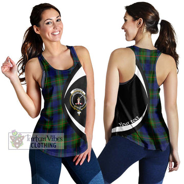 Jamieson Tartan Women's Racerback Tanks with Family Crest Circle Style 4XL - Tartan Vibes Clothing