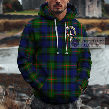 Jamieson Tartan Cotton Hoodie with Family Crest Zip Hoodie - Tartan Vibes Clothing