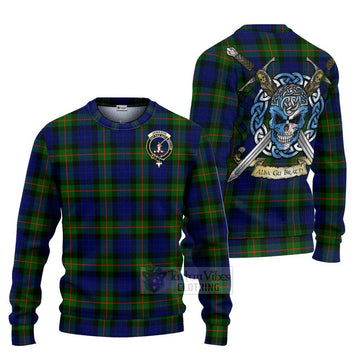 Jamieson Tartan Ugly Sweater with Family Crest Celtic Skull Style Unisex - Tartan Vibes Clothing