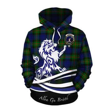 Jamieson Tartan Cotton Hoodie with Alba Gu Brath Regal Lion Emblem Pullover Hoodie XS - Tartan Vibes Clothing
