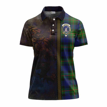Jamieson Tartan Family Crest Women's Polo Shirt Alba Gu Brath Be Brave Lion Ancient Style Women - Tartan Vibes Clothing