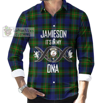 Jamieson Tartan Long Sleeve Button Shirt with Family Crest DNA In Me Style Men's Shirt S - Tartanvibesclothing Shop