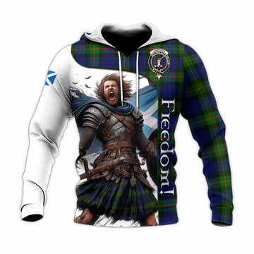 Tartan Vibes Clothing Jamieson Crest Tartan Knitted Hoodie Inspired by the Freedom of Scottish Warrior
