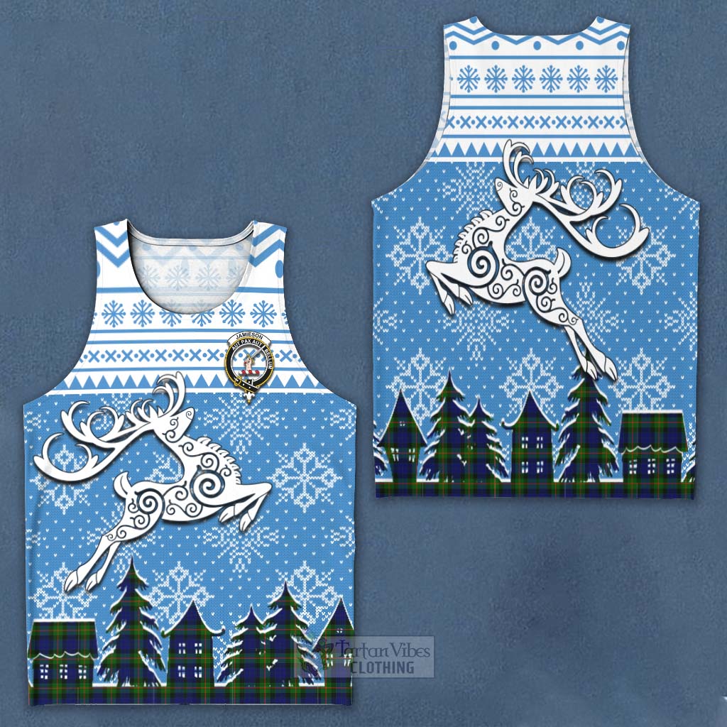 Jamieson Clan Christmas Men's Tank Top Celtic Reindeer Style Men - Tartan Vibes Clothing