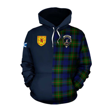 Jamieson Tartan Cotton Hoodie Alba with Scottish Lion Royal Arm Half Style Pullover Hoodie XS - Tartan Vibes Clothing