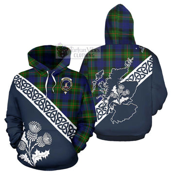 Jamieson Tartan Hoodie Featuring Thistle and Scotland Map Zip Hoodie - Tartan Vibes Clothing