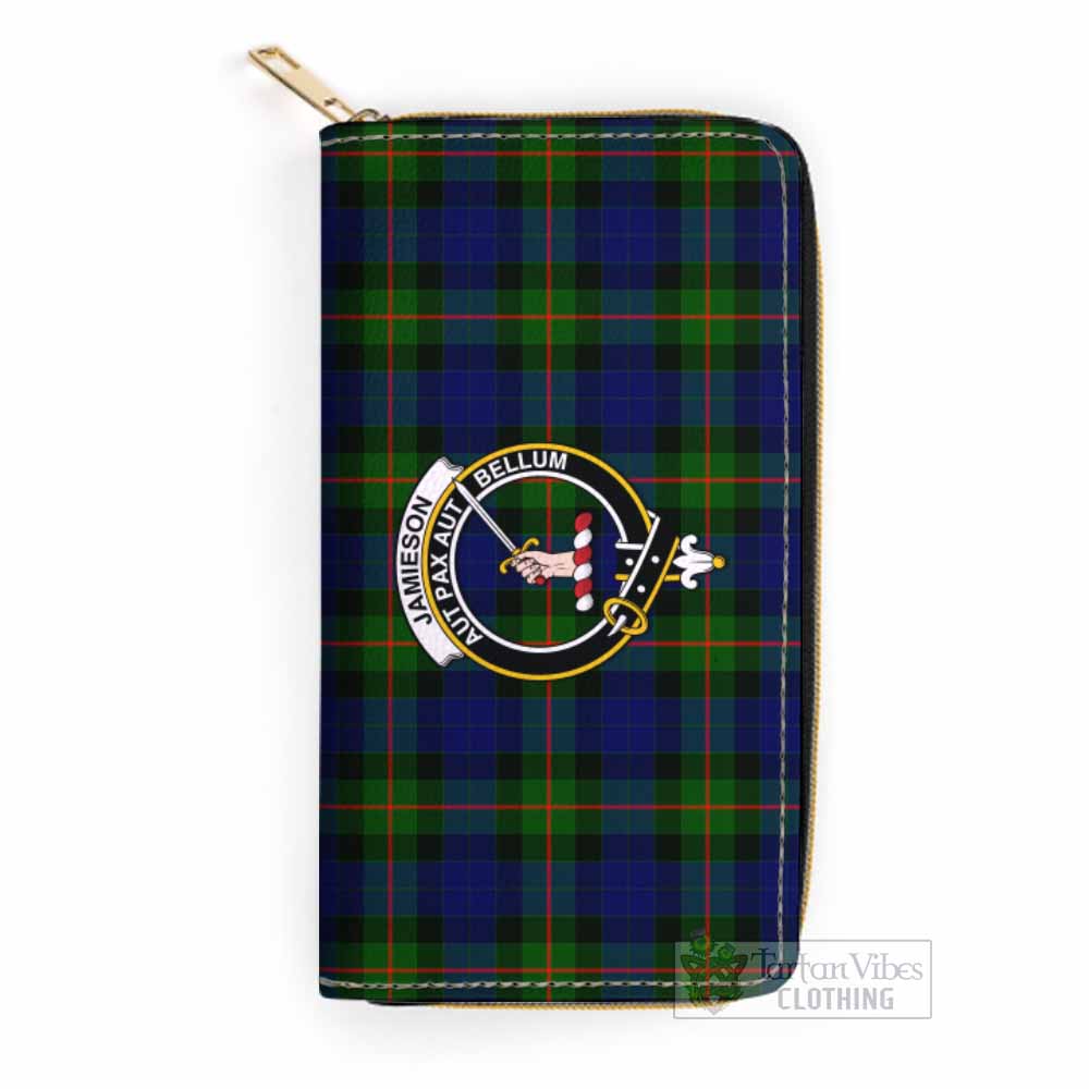Jamieson Tartan Women's Leather Wallet with Family Crest One Size 19.7*10.5*3.5 cm - Tartan Vibes Clothing