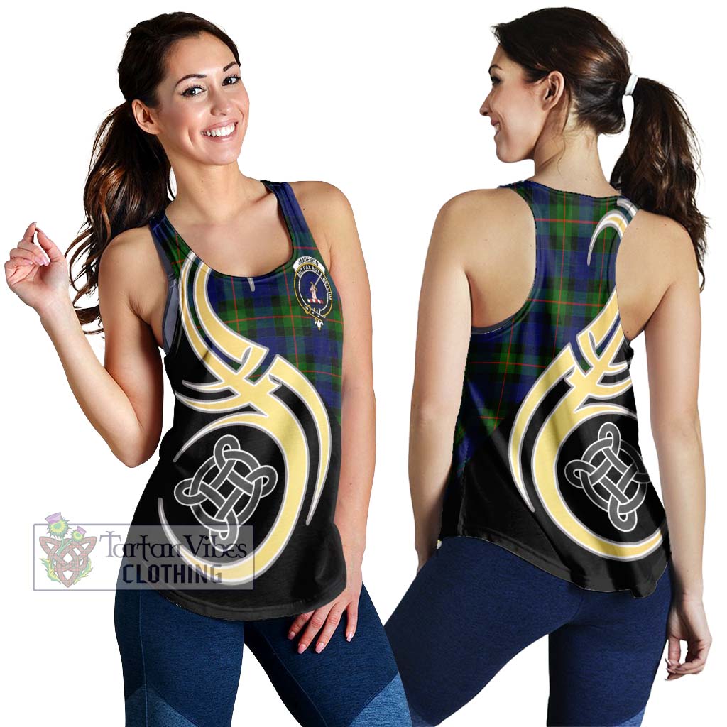 Jamieson Tartan Women's Racerback Tanks with Family Crest and Celtic Symbol Style 4XL - Tartan Vibes Clothing