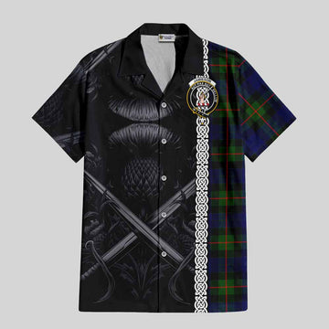 Jamieson Tartan Hawaiian Shirt with Family Crest Cross Sword Thistle Celtic Vibes Kid - Tartan Vibes Clothing