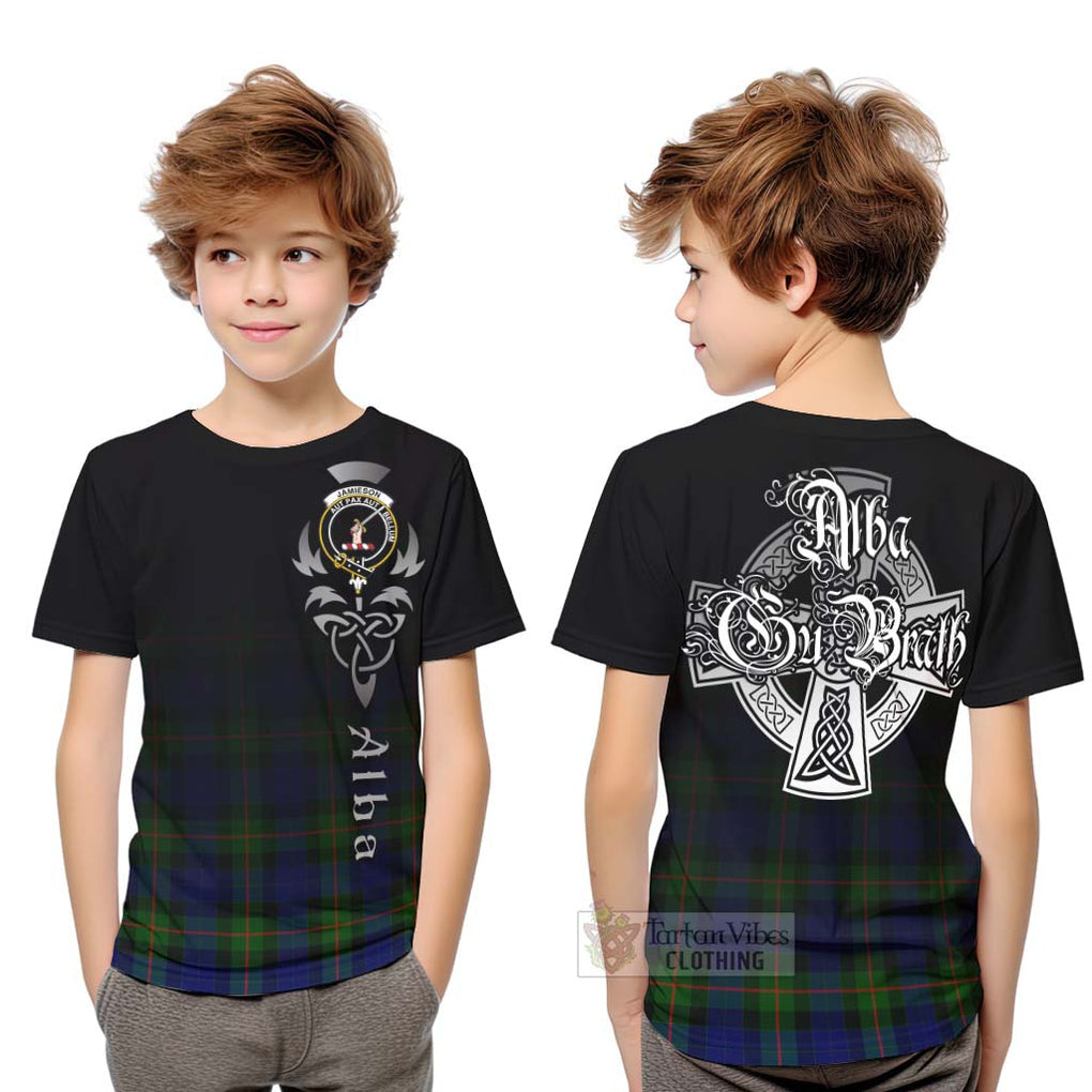 Jamieson Tartan Kid T-Shirt Featuring Alba Gu Brath Family Crest Celtic Inspired Youth XL Size14 - Tartan Vibes Clothing