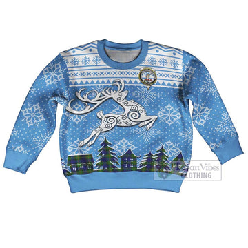 Jamieson Clan Christmas Kid Ugly Sweater with Tartan and Celtic Reindeer Style Kid - Tartan Vibes Clothing