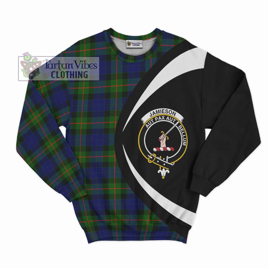 Jamieson Tartan Sweatshirt with Family Crest Circle Style Unisex - Tartan Vibes Clothing