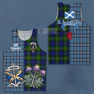 Jamieson Tartan Men's Tank Top Happy St. Andrew's Day Half Tartan Style Men - Tartan Vibes Clothing