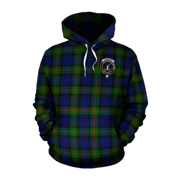 Jamieson Tartan Cotton Hoodie with Family Crest and Bearded Skull Holding Bottles of Whiskey Pullover Hoodie XS - Tartan Vibes Clothing
