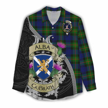 Jamieson Tartan Family Crest Women's Casual Shirt Lion Rampant Royal Thistle Shield Celtic Inspired Female - Tartan Vibes Clothing