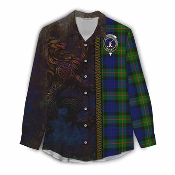 Jamieson Tartan Family Crest Women's Casual Shirt Alba Gu Brath Be Brave Lion Ancient Style Female - Tartan Vibes Clothing